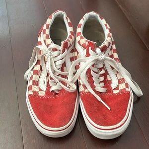 Red checkered Vans